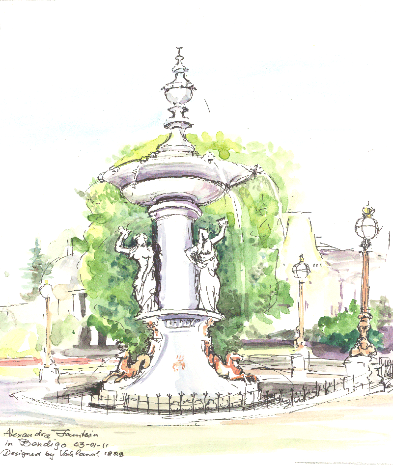 Alexandra Fountain in Bendigo, designed by Vahland 1888 03-01-11